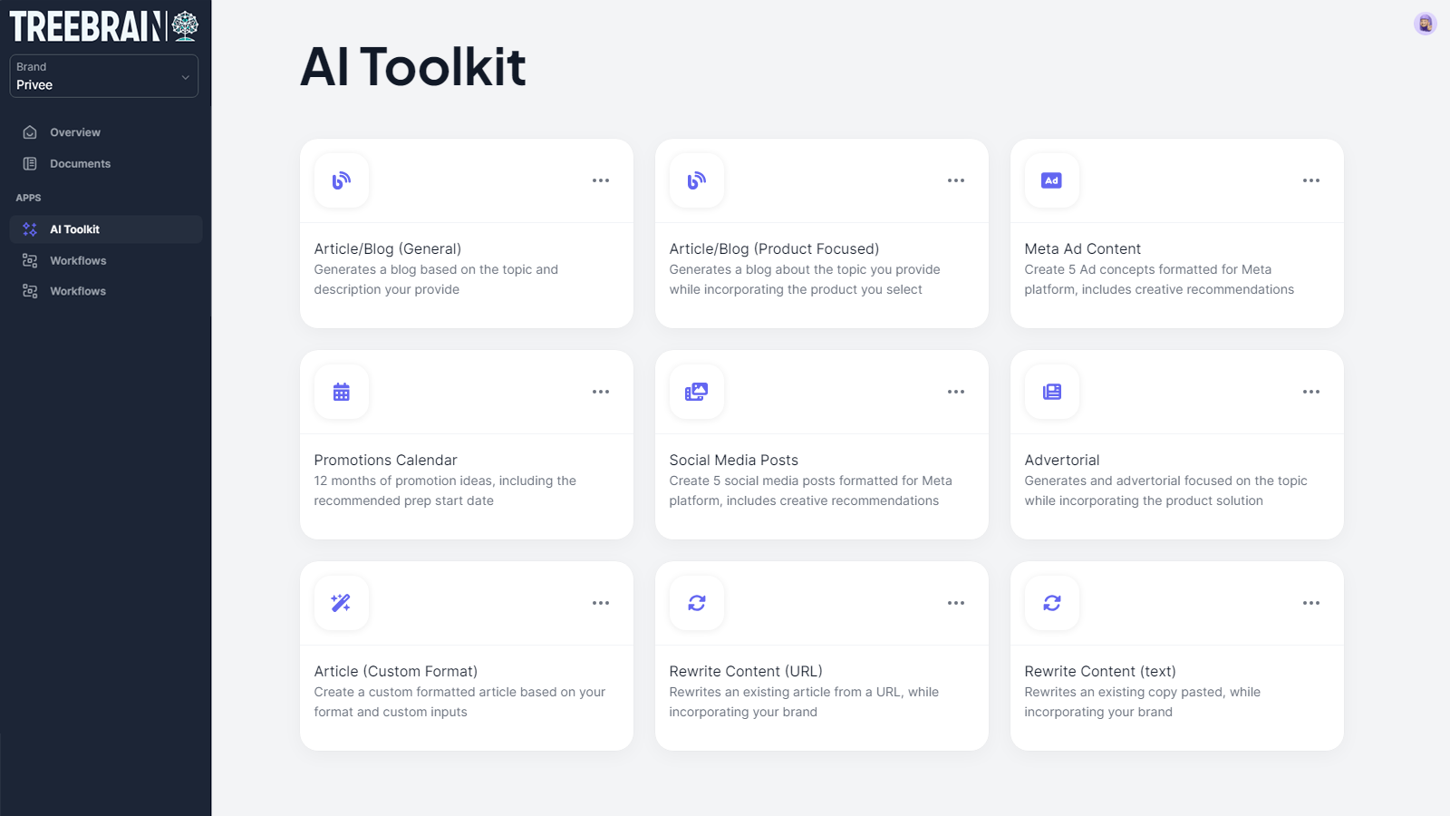 Tree Brain Tailor Made Templates