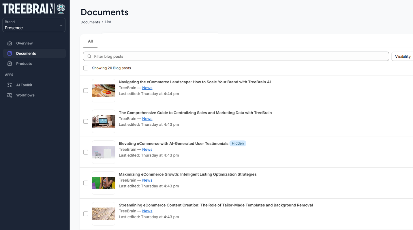 TreebrainAI Dashboard